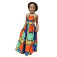 Robe Enfants Filles Africain Dashiki 3D Imprimé Numérique Bretelles Robe De Princesse-1
