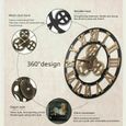 3D Horloge Murale Grand Classique Vintage Rétro Silencieux Décor Industriel Pour Salon, Bar-1