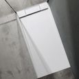Sogood® Receveur de Douche Design Ultra Plat 4 cm Rectangulaire en Solid Surface Blanc Mat Geoma04 80x160x4 cm avec Bonde AL01-1
