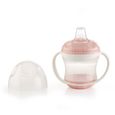 THERMOBABY Tasse anti-fuites + couv - Rose poudré-1