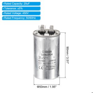 VENTILATORE A SOFFITTO Condensatore 12Uf 450V Ac 12 Uf 450Vac Motore