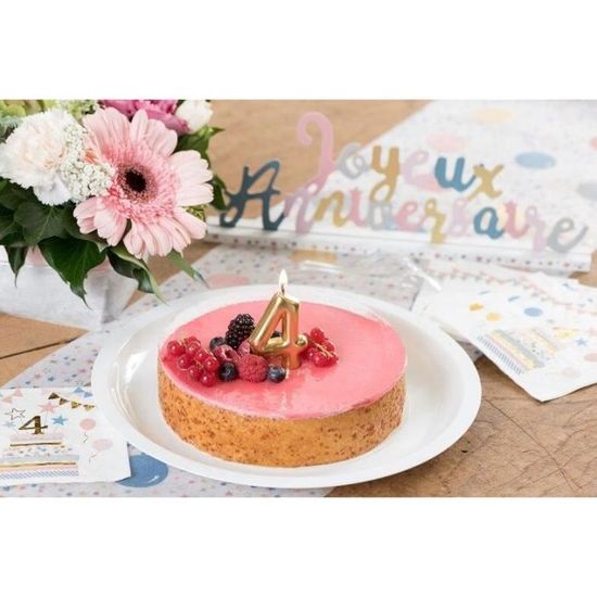 Bougie Doree Avec Chiffre 4 Pour Decoration Gateau Anniversaire X1 Ref 6933 Cdiscount Maison