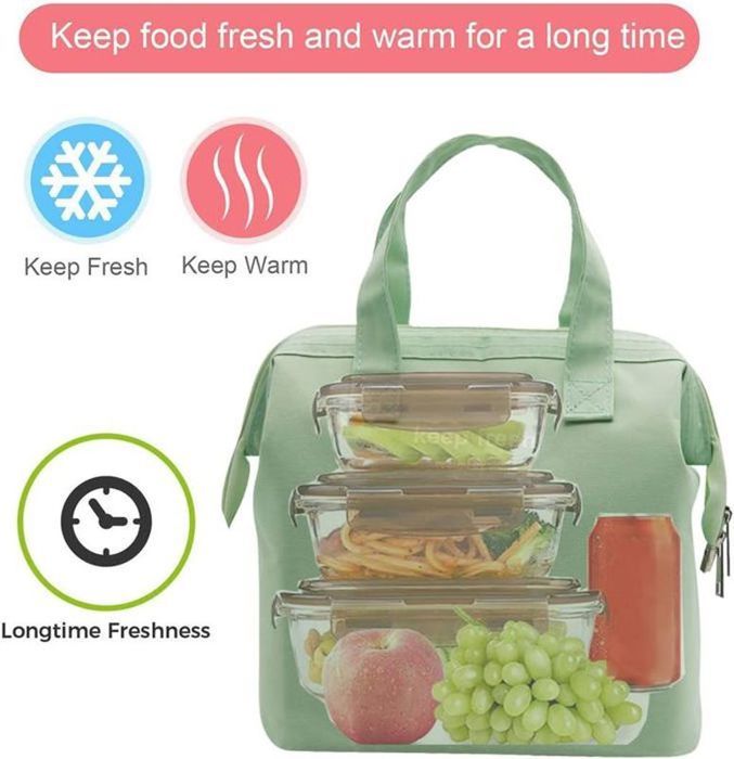 Sac à lunch isotherme simple Bento Cooler Bag Lunch Tote Bag pour boîte à lunch pour pique-nique travail randonnée(vert clair) - Maison Sac à lunch isotherme simple Bento Cooler Bag Lunch Tote Bag pour boîte à lunch pour pique-nique travail randonnée(vert clair) - Maison