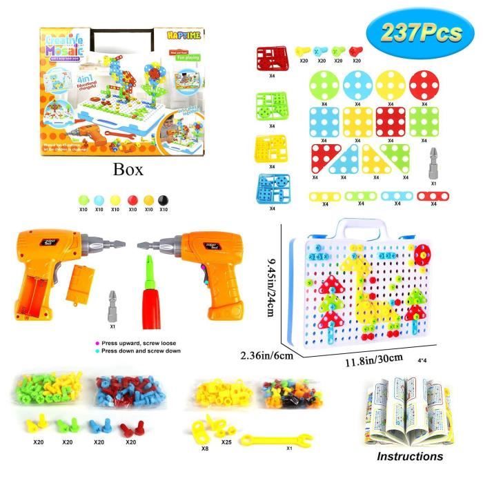 Nuheby Jeux de Construction Mosaique Enfant Puzzle Jeu Motricite Fine  Loisir les Prix d'Occasion ou Neuf