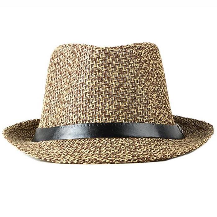 Chapeau De Paille Trilby Large Bords - Protection Solaire Été | Pliable Léger | 100% Papier | Avec Ruban
