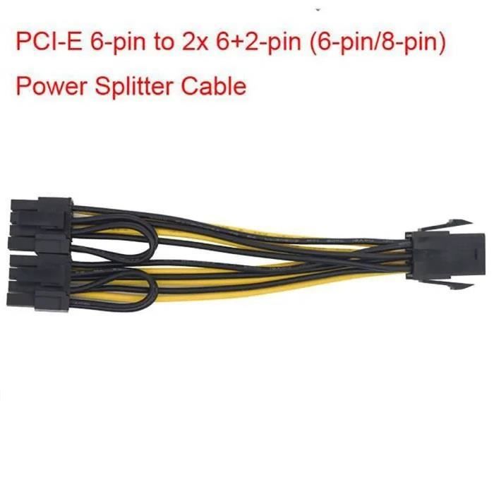 Adaptateur PCIe 6 Pins Vers 8 Pins Pour Carte Graphique - Câble D'alimentation Neuf