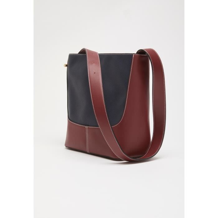 Sac Damart Sac forme seau bicolore Marine Bordeaux Achat