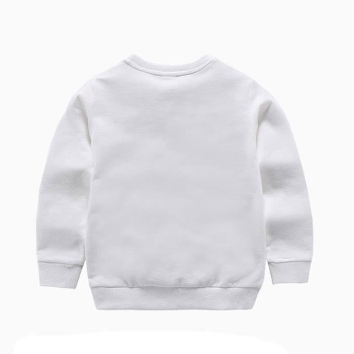 T-shirt Manches Longues Pour Enfant 4-5 Ans - Col Rond, Coupe Ample - Coton Doux - Printemps, Automne, Hiver