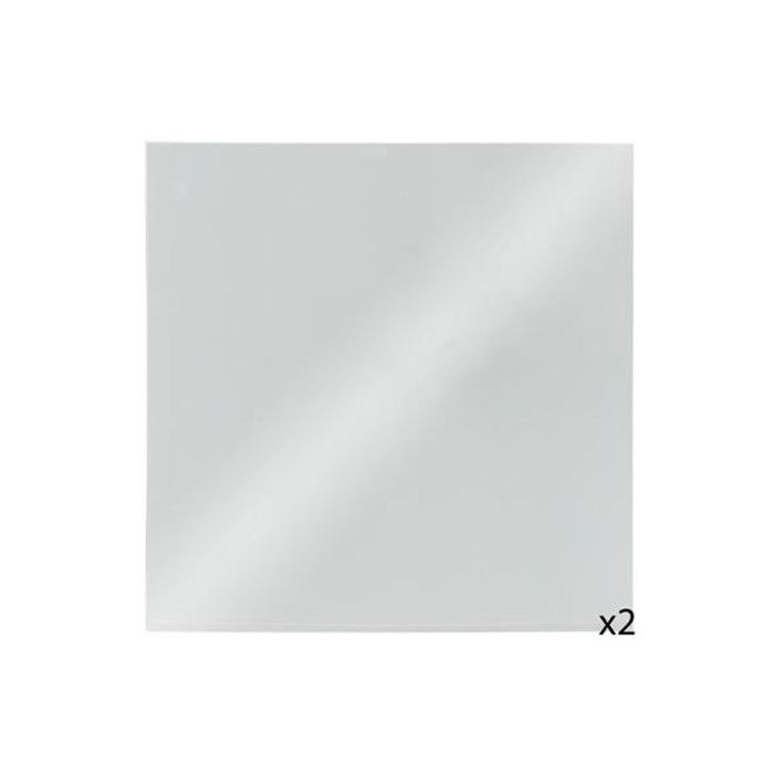 Atmosphera Lot De 2 Miroirs Adhésifs Carrés 40x40cm Argent - Décoration Murale Facile à Poser