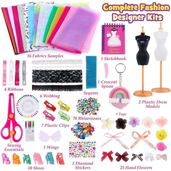 Loisirs Créatifs - Tacobear Design Enfant Kit Couture Kits Fille 8 9 10 11  12 13 Ans Mannequin Carnet Croquis
