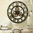 3D Horloge Murale Grand Classique Vintage Rétro Silencieux Décor Industriel Pour Salon, Bar-2