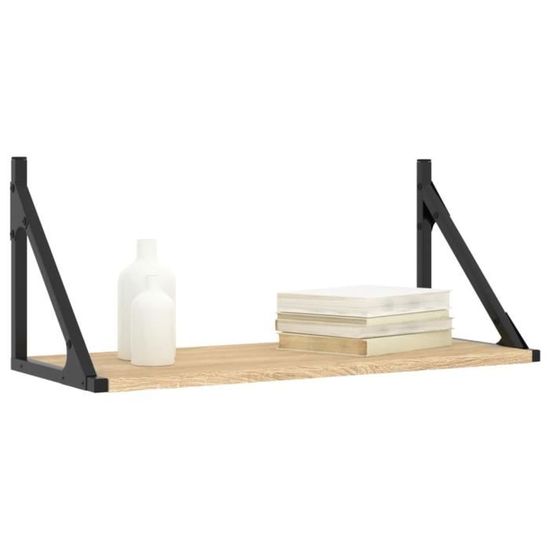 VidaXL Lot De 2 étagères Flottantes Acacia Massif – 60x20x4 Cm Huilées – Bois Naturel – Rangement Mural Déco Salle De Bain