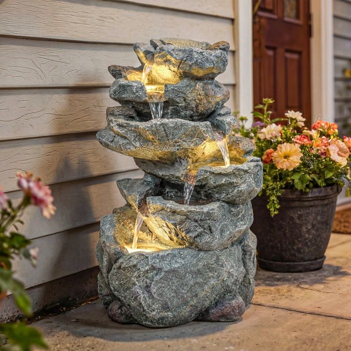 Fontaine 7種セット Fontaine de jardin - Outsunny - 6 niveaux, décoration de jardin