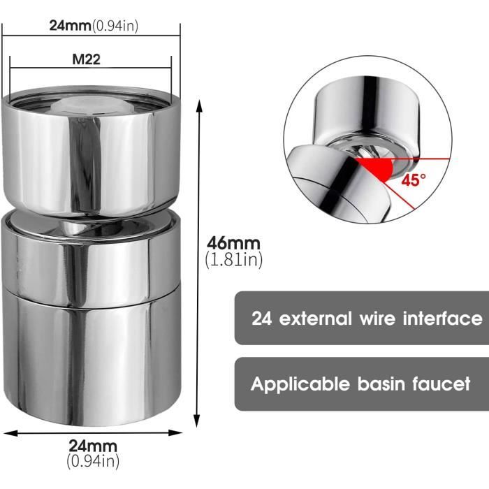 1440 ° robinet pivotant aérateur robinet fixation du robinet débit à bulles  en laiton M22/M20/M24