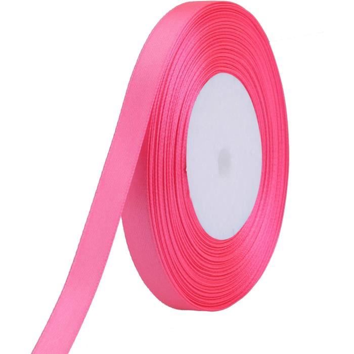 Trimming Shop Rouleaux De Ruban En Polyester Satiné Double Face De 40 Mm X 25 Mètres Pour Tissu, Bricolage, Artisanat, Nœuds, Emballages Cadeaux, Décorations De Mariage, Rose Rose