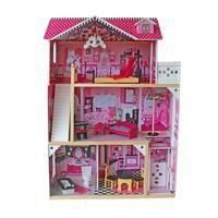 Maison de Poupee Barbie en Bois Tres grande 121x80x41cm Rose Cadeau pour Fille avec Meubles et Accessoirs Maison de Reve de Luxe Cdiscount Jeux Jouets