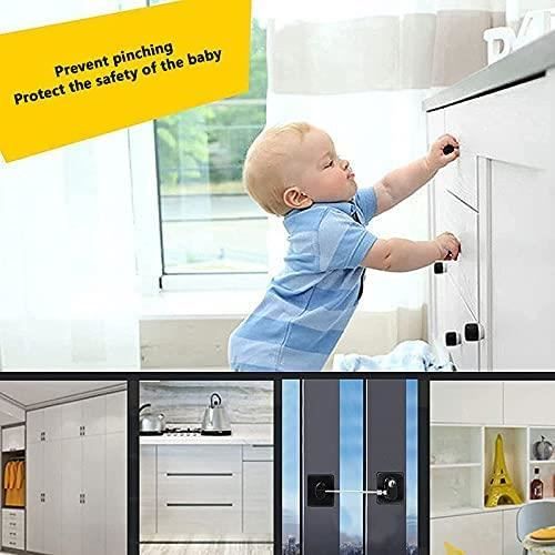 2 serrure frigo pour enfants bloque verrou porte réfrigérateur cabinet  fenêtre avec 4 clés, serrure forte adhésive câble de r - Cdiscount  Puériculture & Eveil bébé