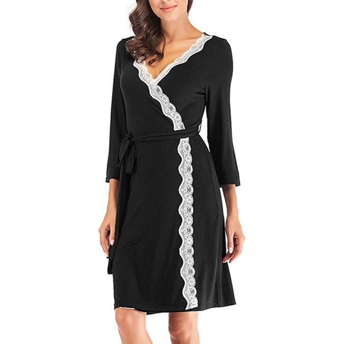 Peignoir Robe de Chambre Manches Longue Peignoir de Bain Kimono