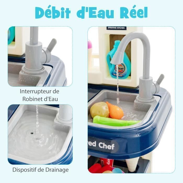 Robinets Jouets Pour Cuisine De Poupée – Accessoires D’imitation Réalistes En PP, Gris Clair, Idéal Pour Jeux De Rôle Dès 3 Ans