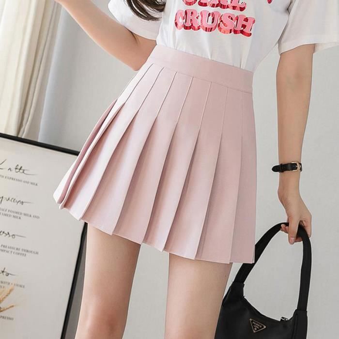 Jupe plissee a taille haute pour femme Type black new POLYESTER CN Origine