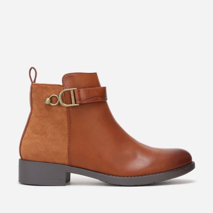 Bottine sales croco marron