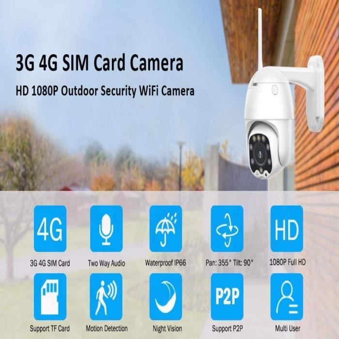 Caméra de surveillance GSM 3G HD extérieure sans fil étanche et