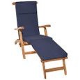 Beautissu Coussin bain de soleil Loftlux DC 175x45x5cm Bleu – Coussin transat Coussin chaise longue Coussin exterieur jardin-3