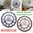 3D Horloge Murale Grand Classique Vintage Rétro Silencieux Décor Industriel Pour Salon, Bar-3
