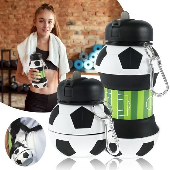 Bouteille d'Eau Pliable en Forme de Ballon de Football pour Enfant, Tasse  en Silicone, Portable, 550ml - AliExpress