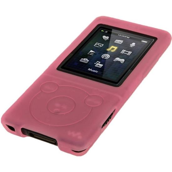 igadgitz Noir /Étui Housse Silicone pour Sony Walkman NWZ-E473 NWZ-E474 NWZ-E574 NWZ-E575 E-Series Video Lecteur MP3 4//8//16GB Protecteur d/écran NWZ-E474B, NWZ-E574B, NWZ-E575B, NWZ-E473K