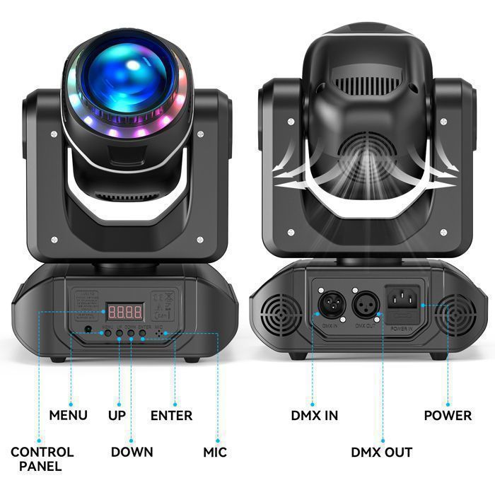 Projecteur LED Par 180W RGBW IP65 Étanche - Lampe Scène Extérieure Avec Support