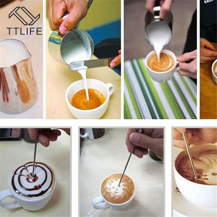 pichet à lait 400 ml Acier Inoxydable Mousseur Cappuccino Pot À Lait Pot À  Lait Mousse Latte Art pour Le Café À La