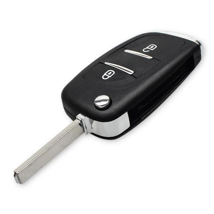 Coque clé,Coque pour clé télécommande à 3 boutons, pliable, pour voiture  Peugeot 306, 407, 408, 607, et pour citroën C4 C2 (CE0536, - Cdiscount Auto