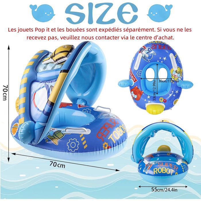 Bouee Bebe Piscine, Bouee Bebe avec Pare Soleil, Anneau De Natation Gonflable Pliable Siège De Sécurité, pour Extérieur Plage Jardin Nouveau modèle Bouee Bebe Piscine, Bouee Bebe avec Pare Soleil, Anneau De Natation Gonflable Pliable Siège De Sécurité, pour Extérieur Plage Jardin Nouveau modèle