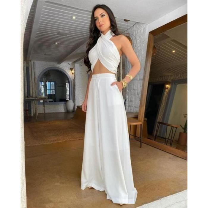 Robe Femme Chic Elegant Glamour Sexy Boheme blanc ZP Blanc Cdiscount Pret a Porter
