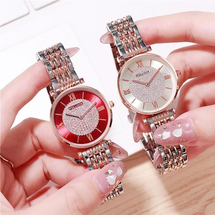 Montre metal online rose femme