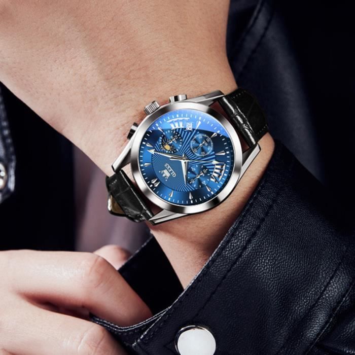 Sport Montre Homme de marque 2021 Luxe Sport quartz acier étanche bleu -  Numérique et Analogique Double affichage Argenté;Bleu, - Achat/vente montre  Homme Adulte Bleu Acier - Cdiscount