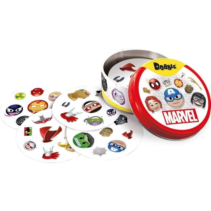 Dobble Marvel Emoji - Jeu De Cartes Observation Rapidité Asmodee Version Française Jeu Cartes Enfants 6 Ans Marvel