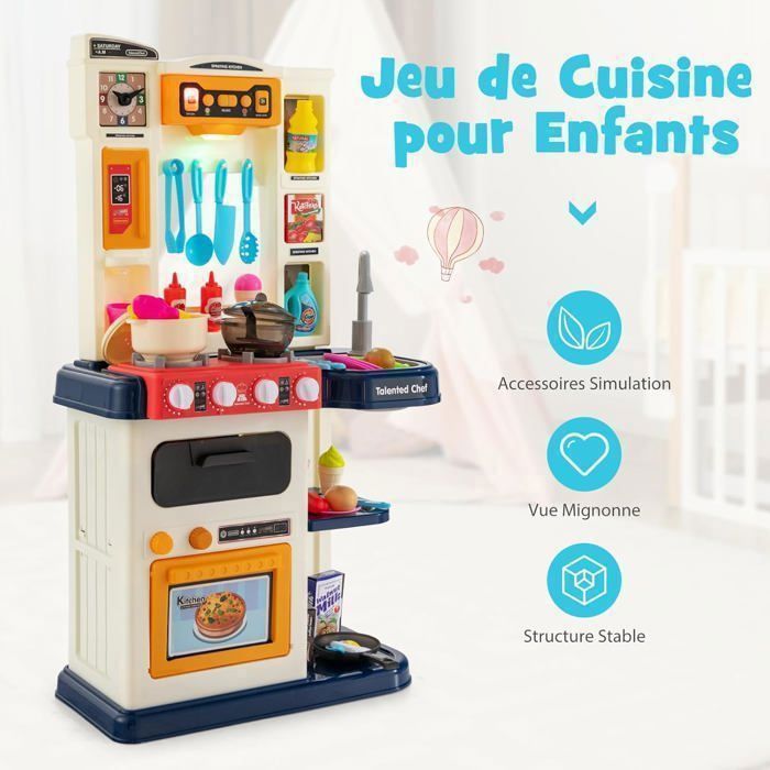 COSTWAY Cuisine Pour Enfants Avec Accessoires, Cuisine