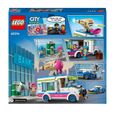 LEGO 60314 City La Course-Poursuite du Camion de Glaces, Jouet de Voiture de Police, avec 2 Bandits, Cadeau Enfants Dès 5 Ans-5