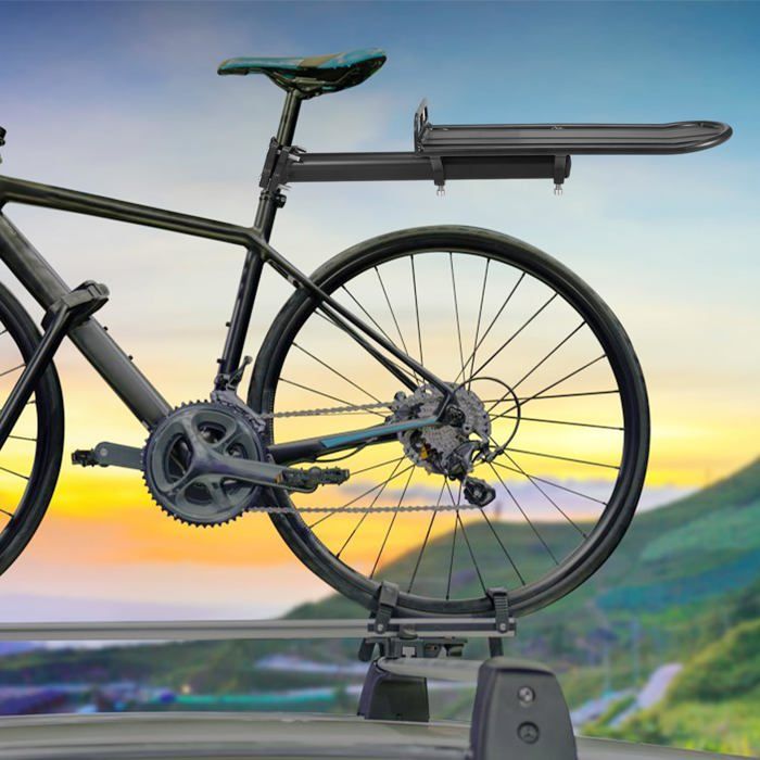 Porte-bagages vélo ajustable grande capacité, support de transport pour équipement cycliste Porte-bagages vélo ajustable grande capacité, support de transport pour équipement cycliste