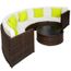 Salon De Jardin Rotin Resine Tresse Synthetique Rond Marron 6