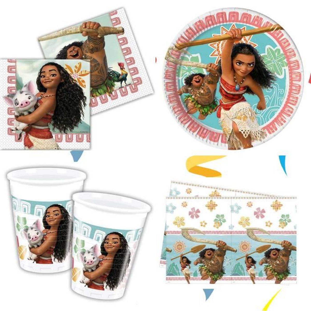 Kit Disney Vaiana Decoration Table Fetes Anniversaires 6 8 Personnes Cdiscount Maison