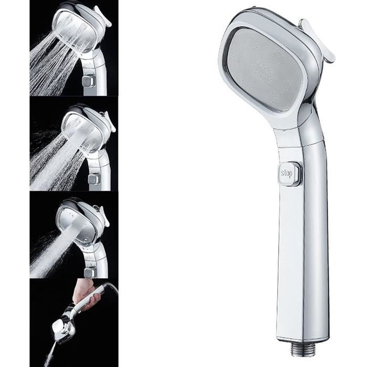 Pressurized Shower Head, High Pressure Handheld Shower Head with ON/Off