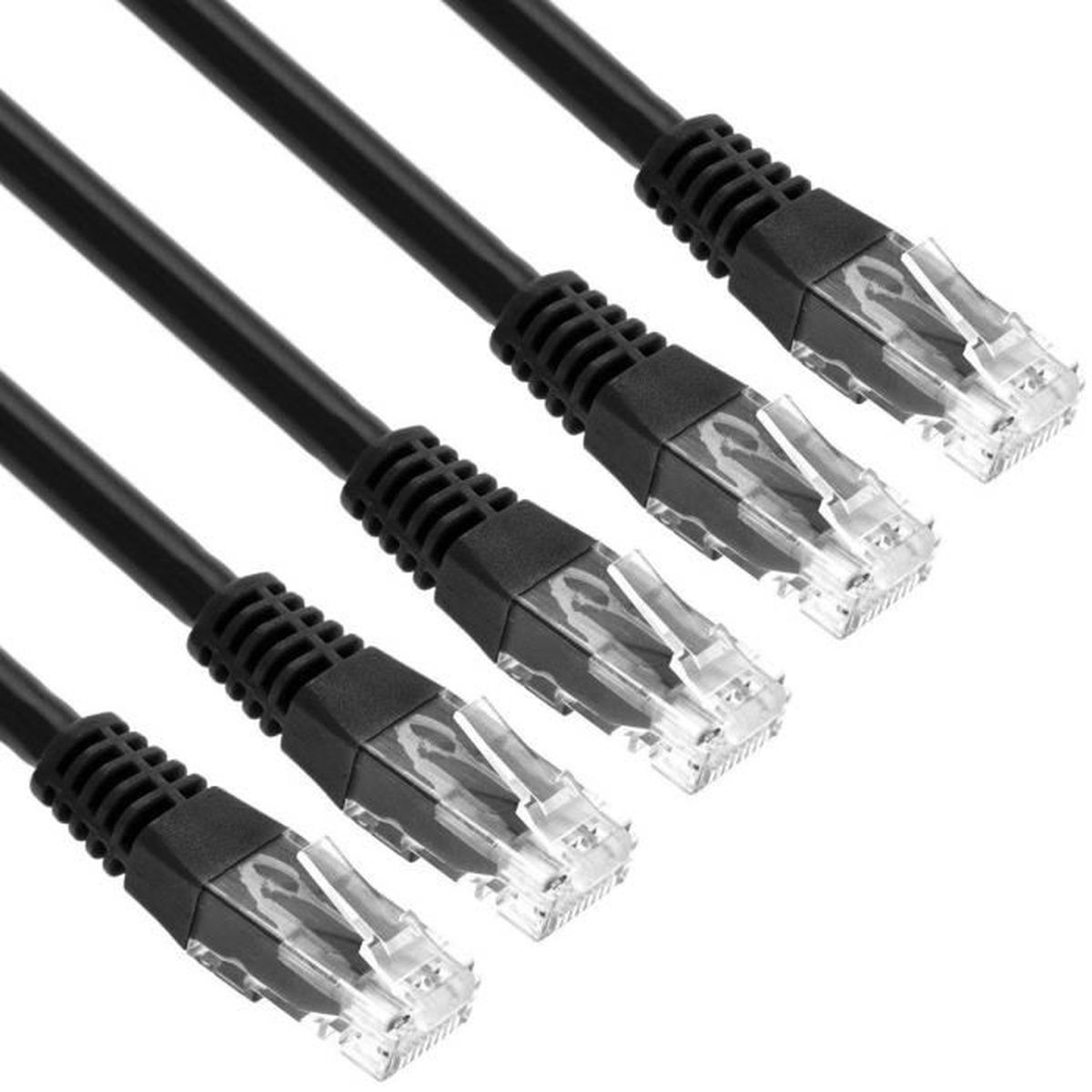 5 Pack de 1m Câble Cat6 RJ45 LAN Réseau Patch 1000 Mbps Gigabit UTP 1 Mètre