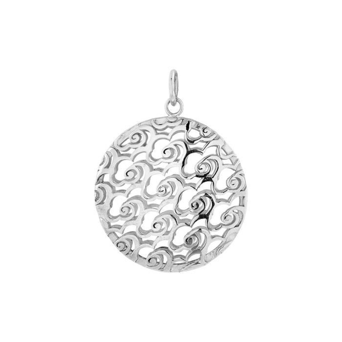 Pendentif cube + chaîne flying kenzo argent 925 rhodié, 5.8g Kenzo Bijoux
