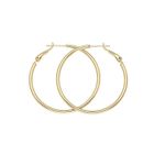 BIJOUTERIE PAPILLON BLEU Boucles d'Oreilles - Femme - Créoles - 40 mm - Jonc - Lisse - Plaqué Or Jaune 750/1000 - 3 microns