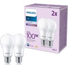 PHILIPS LIGHTING Pack de 2 ampoules LED- PHILIPS - E27 - 100W - Blanc froid