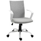 Vinsetto - fauteuil de bureau - Imitation lin - 61x61x99cm - Gris clair, Blanc