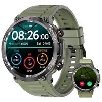 FEIPUQU W50 Montre Connectée Homme avec 1.39" Écran-Notification par SMS-Étanche-Passer appel-Assistant vocal-Calories Montre sport